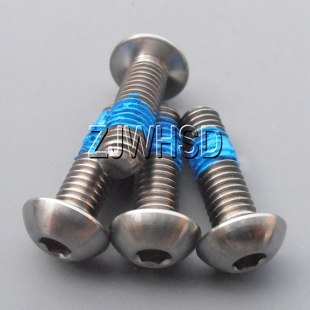 4pcs M5 x 16 mm Ti Titanium Screw Bolt Allen Hex Socket Button Head ThreadLocker