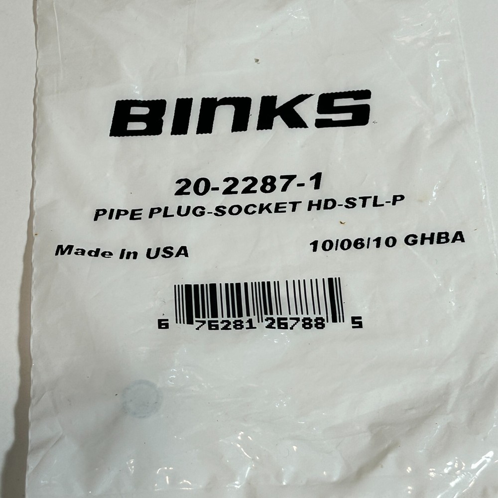 NEW Binks - 20-2287-1 - PIPE PLUG SOCKET HD-STL-P (D479)