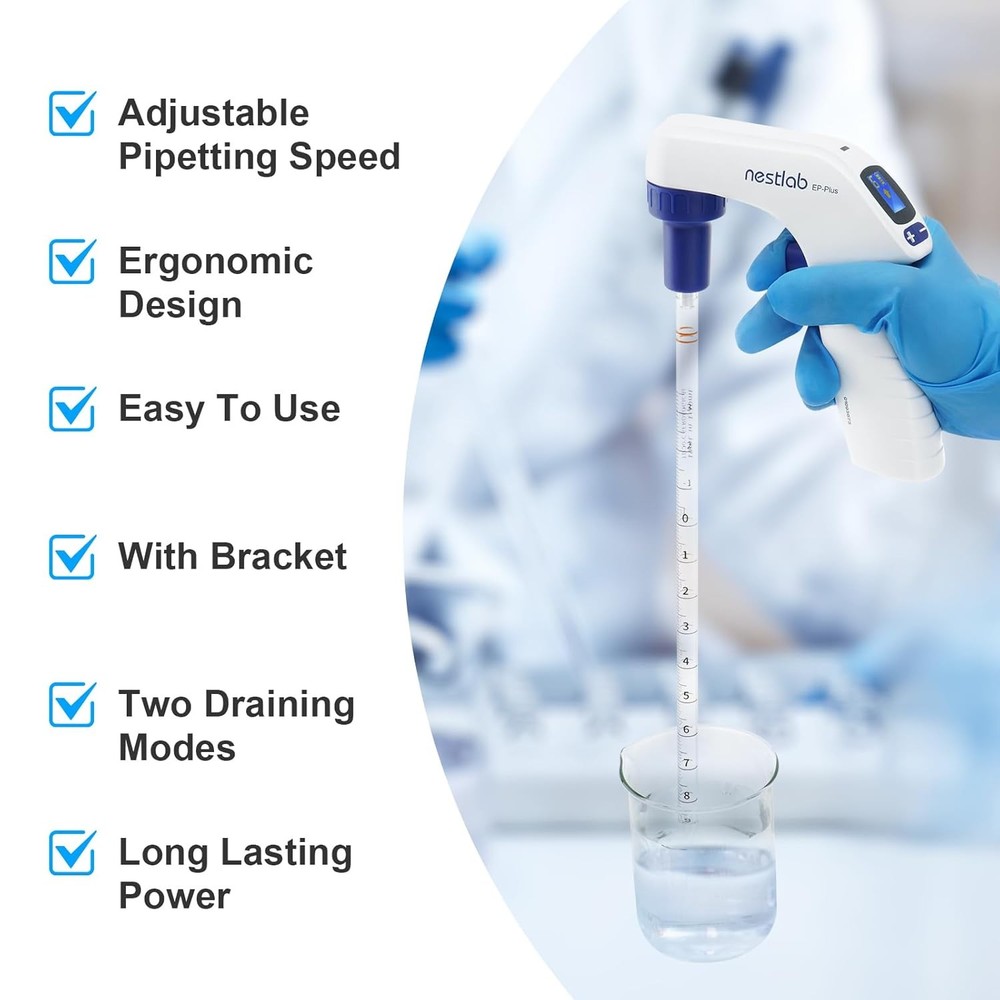 0.1-100ml Lab Electric Pipette Controller Electronic Pipettor 6 Adjustable Speed