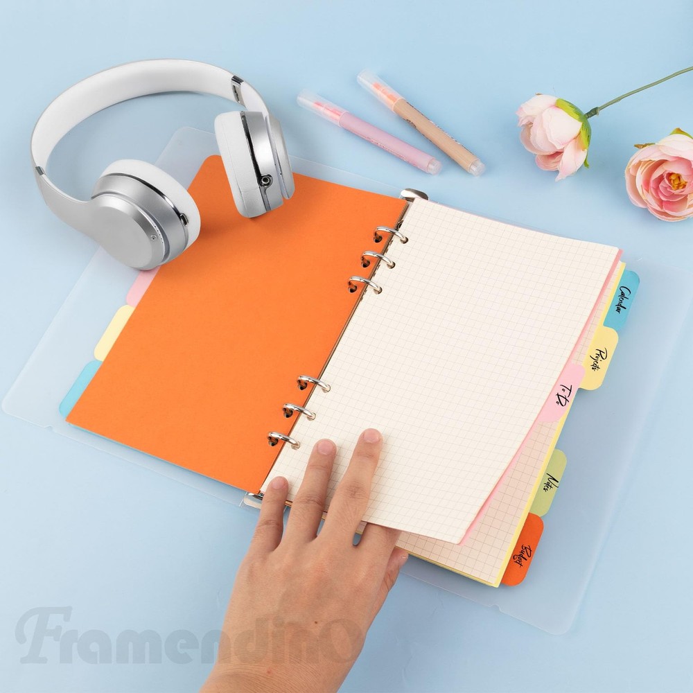 Framendino, 2 Sets A5 Vertical Tabs and Horizontal Paper Divider 4 Pack,