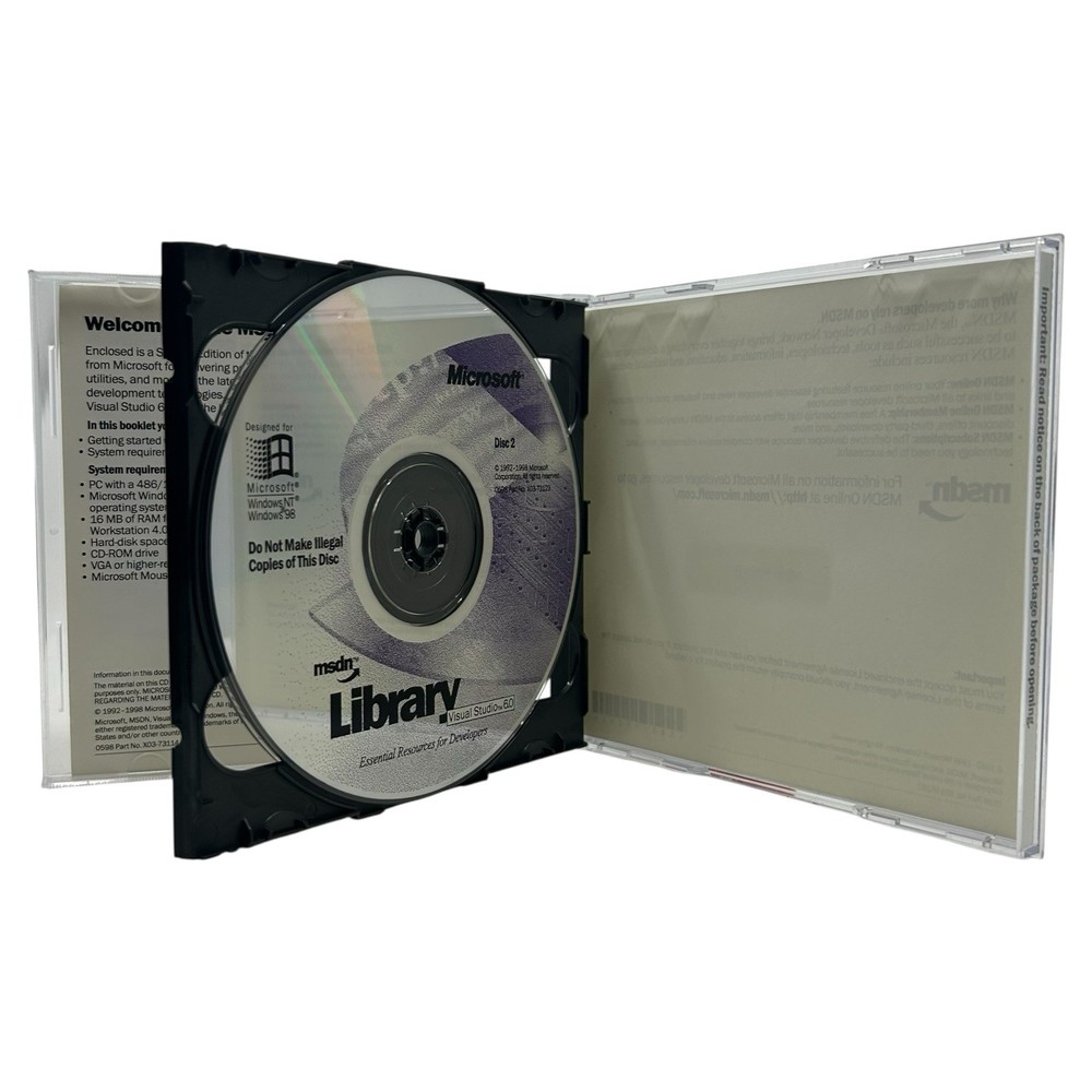 Microsoft Developer Network Visual Studio Basic 6.0 6 MSDN Library 2 Disc Set