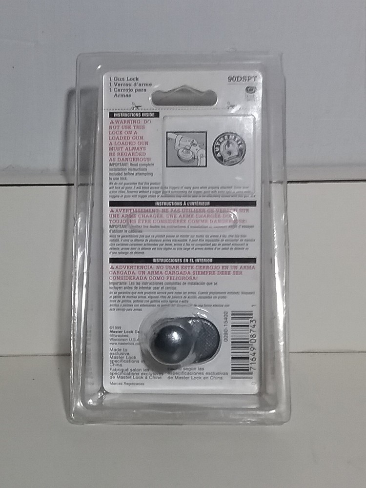 Master Lock 90DSPT Keyed Gun Trigger Lock, 1 Pack Gun Lock