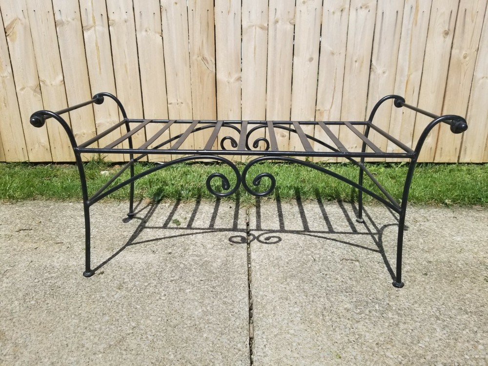 Vintage Wrought Iron Double Bench Mid-Century Modern