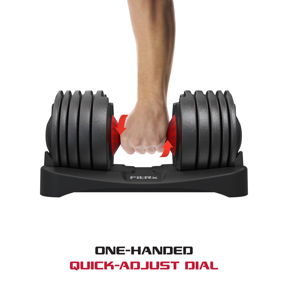 Smart Bell, Quick Select Adjustable Dumbbell, 5-52.5 Lbs., Black, Single