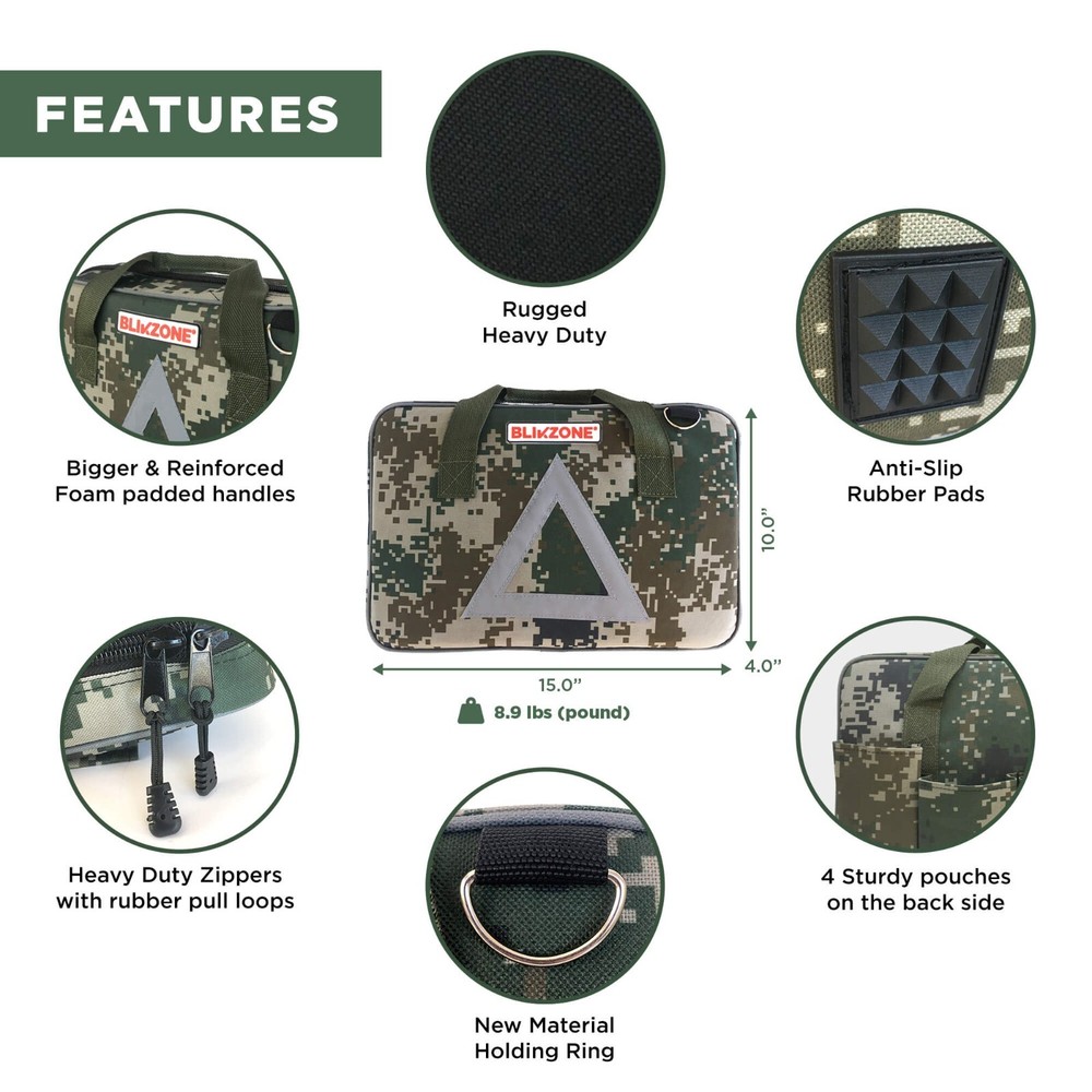 BLIKZONE Camo Car Emergency Kit for Vehicles Road Trip- Car Essentials