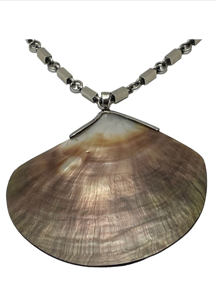 Wiwen Nilsson Sterling Silver Abalone Shell Necklace