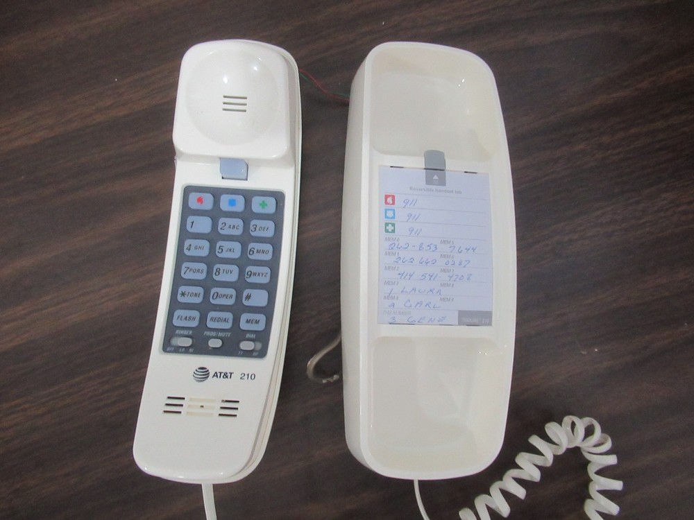 AT&T 210 Push Button wall telephone white