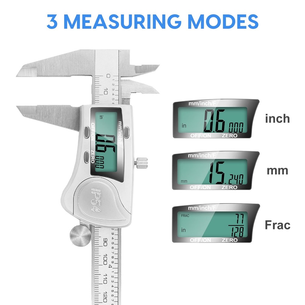Digital Caliper Measuring Tool, IP54 Waterproof Electronic Micrometer ,