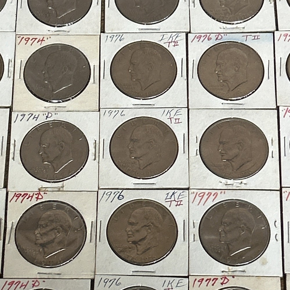 58 Eisenhower Dollars From Coin Collection-Various Dates