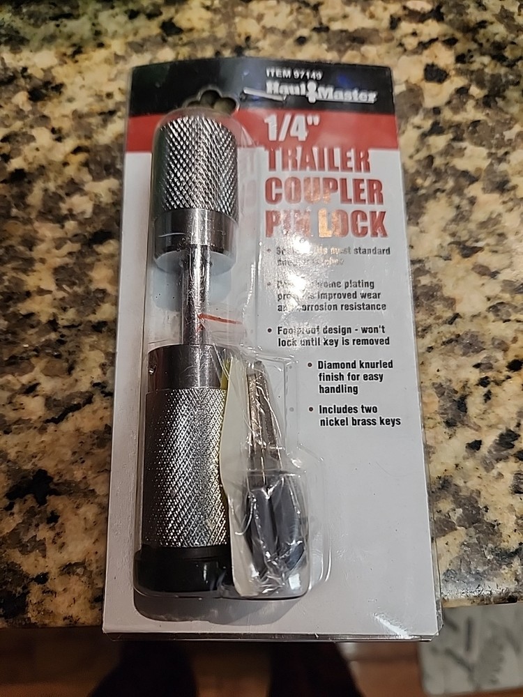 Haul MASTER 1/4'' HITCH PIN TRAILER COUPLER LOCK 2 KEYS SAME KEY OPEN/LOCK