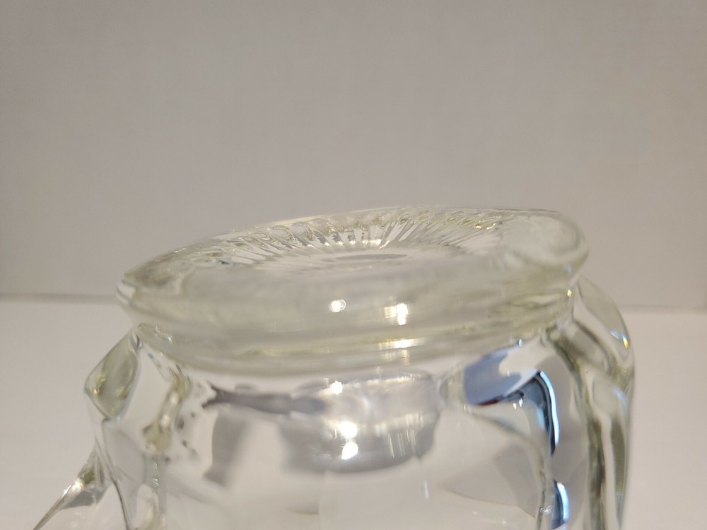 Pressed Glass Clear 6 Panel Creamer 3 1/2" Vintage