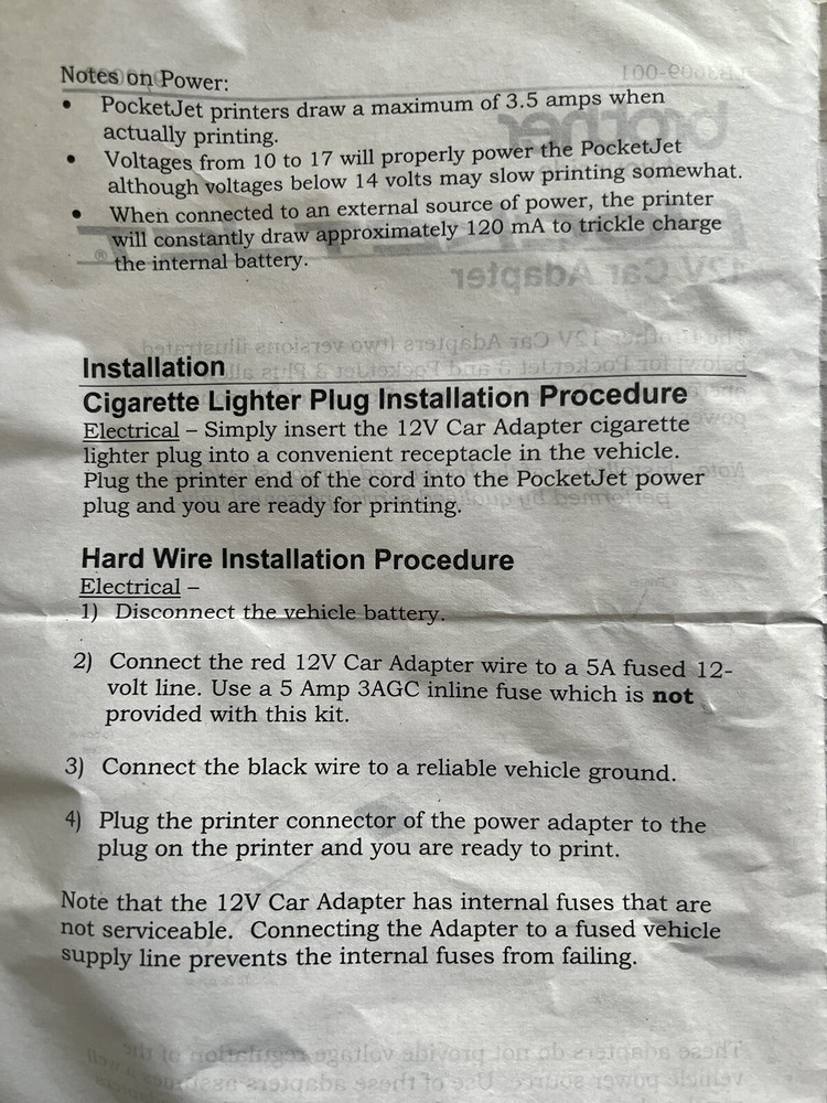 SETUP INSTALL CD ROM DISC & QUICK REFERENCE FOR BROTHER POCKETJET.3PLUS PRINTER