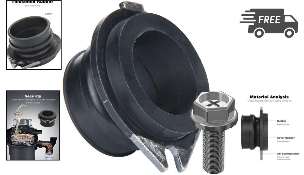 Garbage Disposal Parts Flex Coupler Replacement for InSinkErator Black