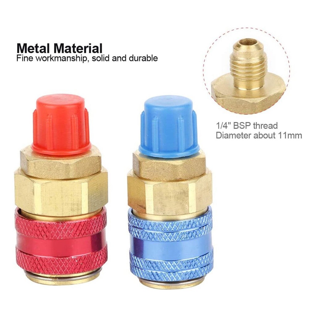 A/C Automotive Air Conditioning Quick Coupler Low High Side Adapter (2pcs)