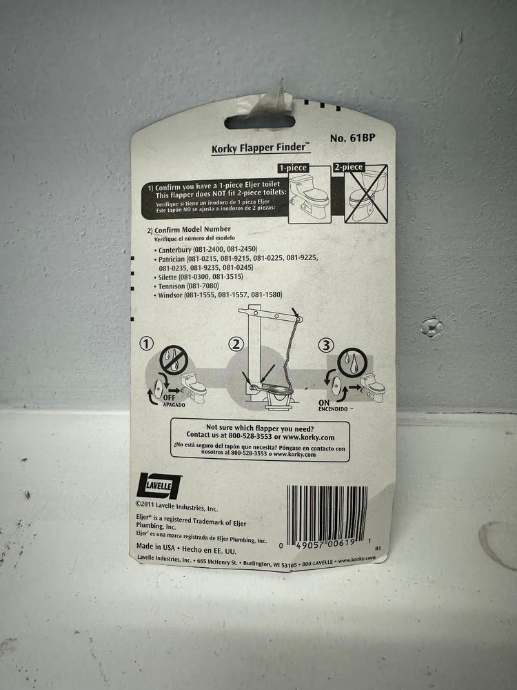 2" Fits Eljer® Toilet Flapper 61BP