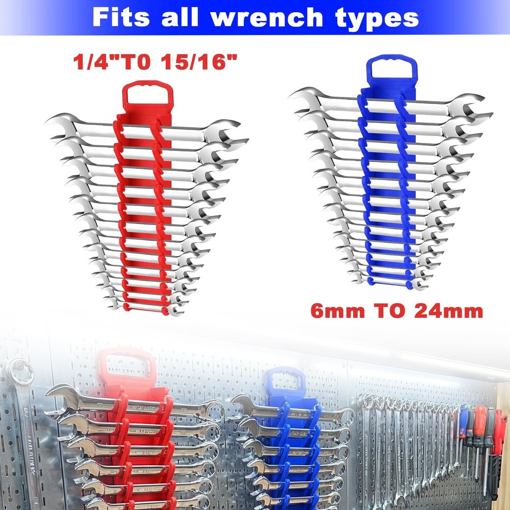 Magnetic Socket Organizer Set - SAE & Metric, 8 Pcs Tool Box Organizer
