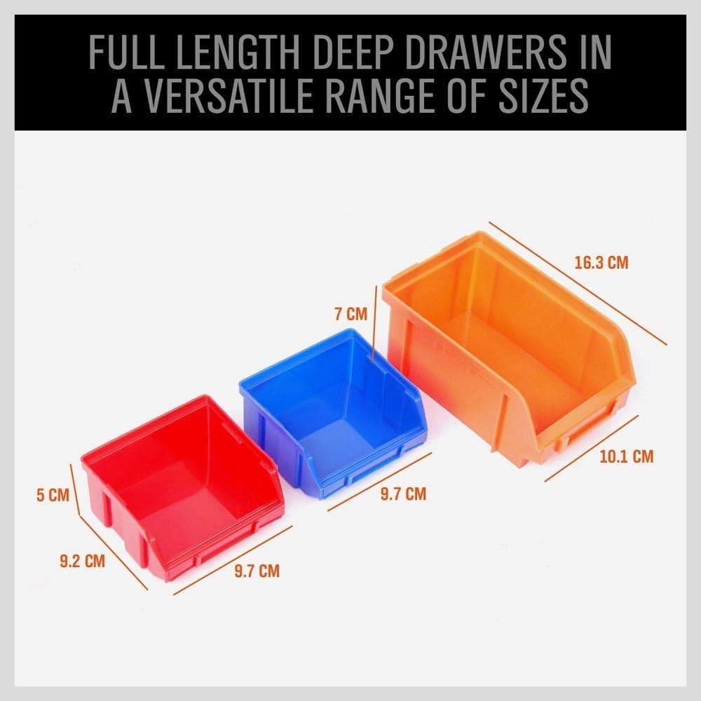 30PC Wall Mounted Storage Bins Organizer for Efficient Garage Tool Management