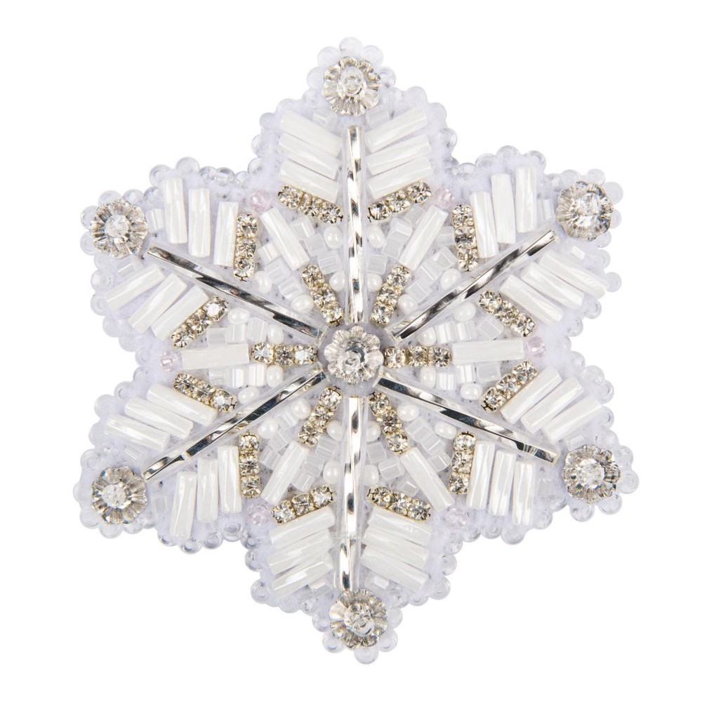 Crystal Art Beadwork kit for creating brooch "Snowflake" BP-352C