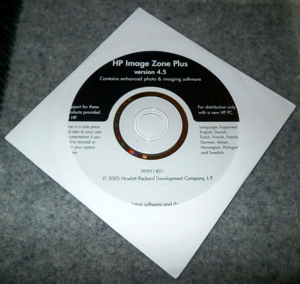 2005 HP Image Zone Plus Disc | NEW & UNUSED | Version 4.5 | 393911-B21