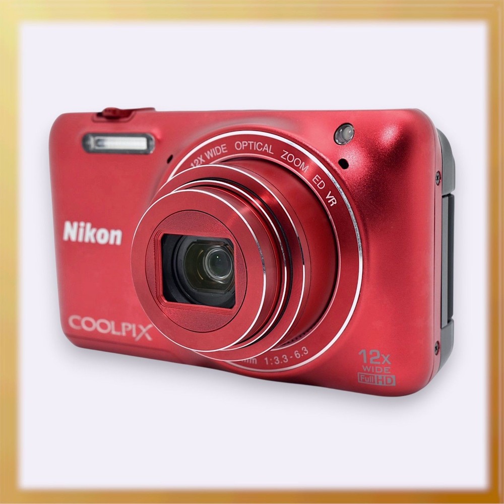 Nikon COOLPIX S6000 Raspberry Red Digital Camera Excellent Condition