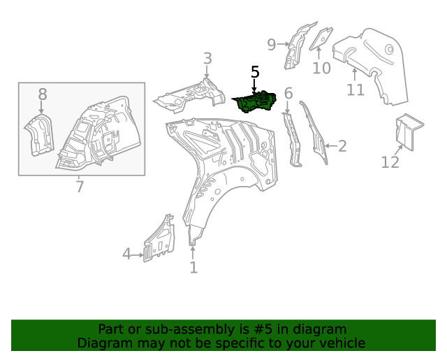 Genuine GM Passenger Side Quarter Inner Panel Brace 20958448