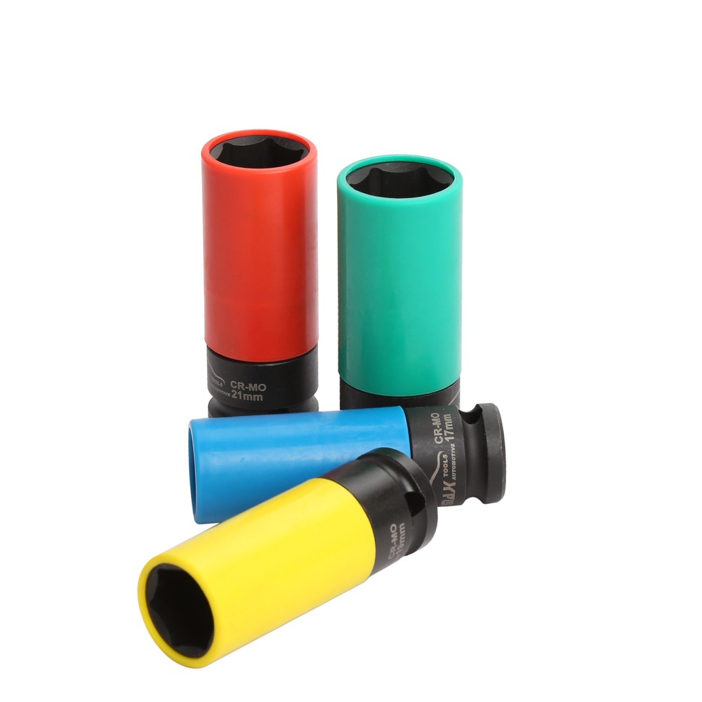 1/2"Dr Lug Nut Impact Socket Set Thin Wall Deep Wheel Protector 17 19 21 22mm