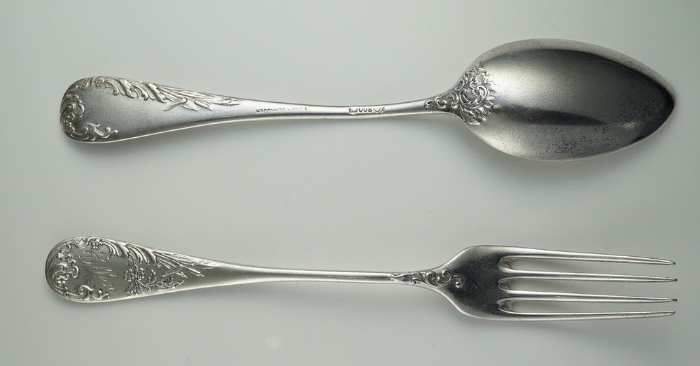 Silver Spoon Stamped 800 FORK AND SPOON SET