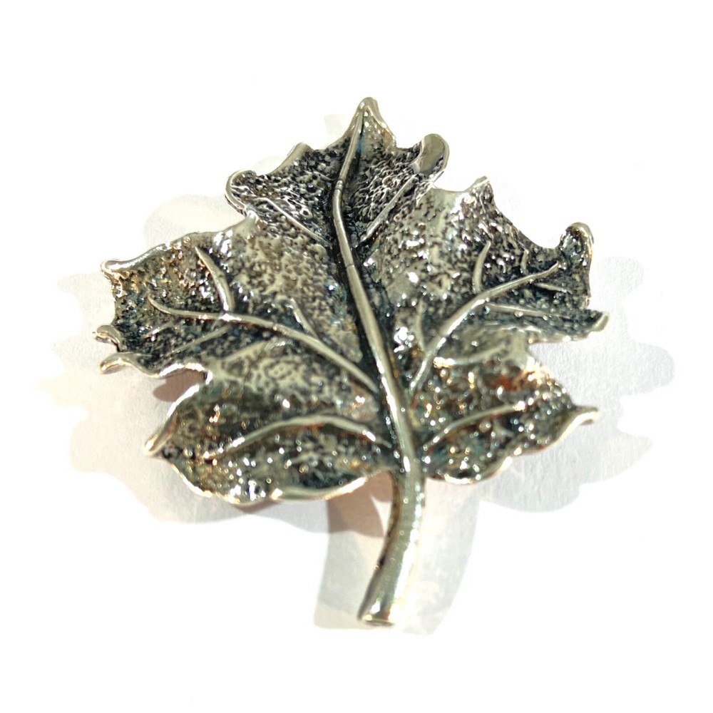 vintage solid silver leaf miniature , hallmarked italian figurine
