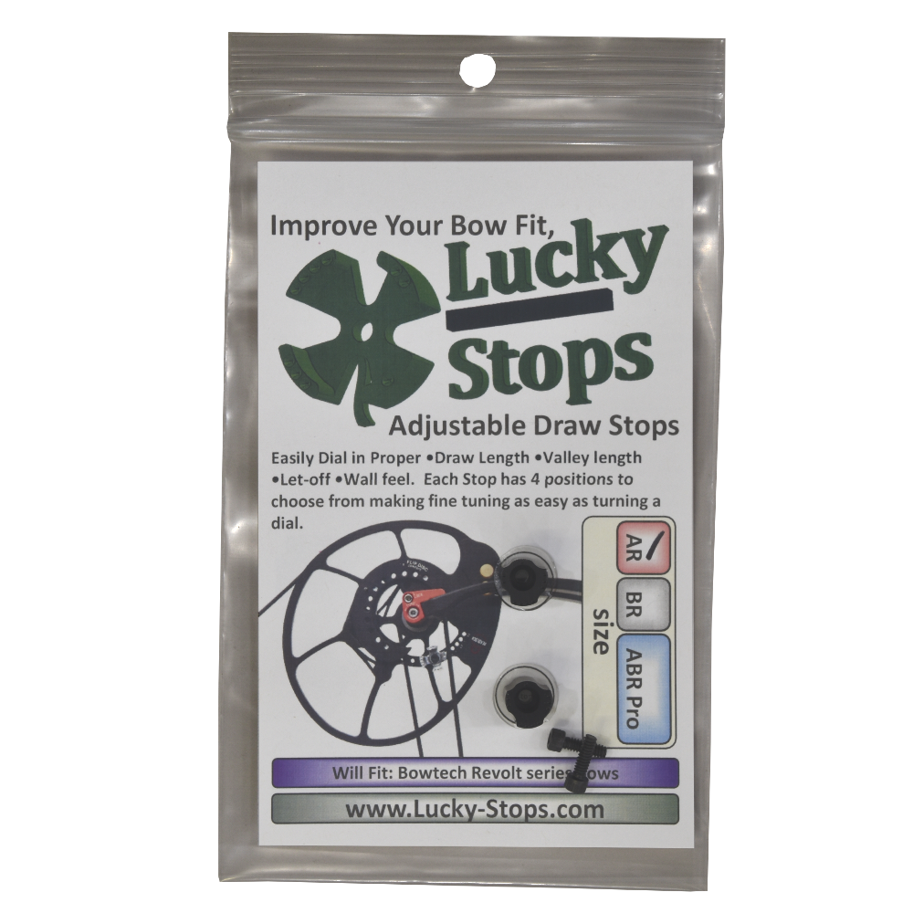 AR Draw Stops fits Bowtech Carbon One SR350 Solution and Revolt Bows Lucky Stops
