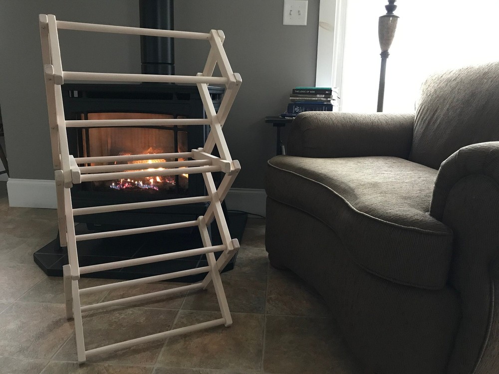 Medium Laundry Drying Rack - 20" - Natural Maple Wood - Amish made