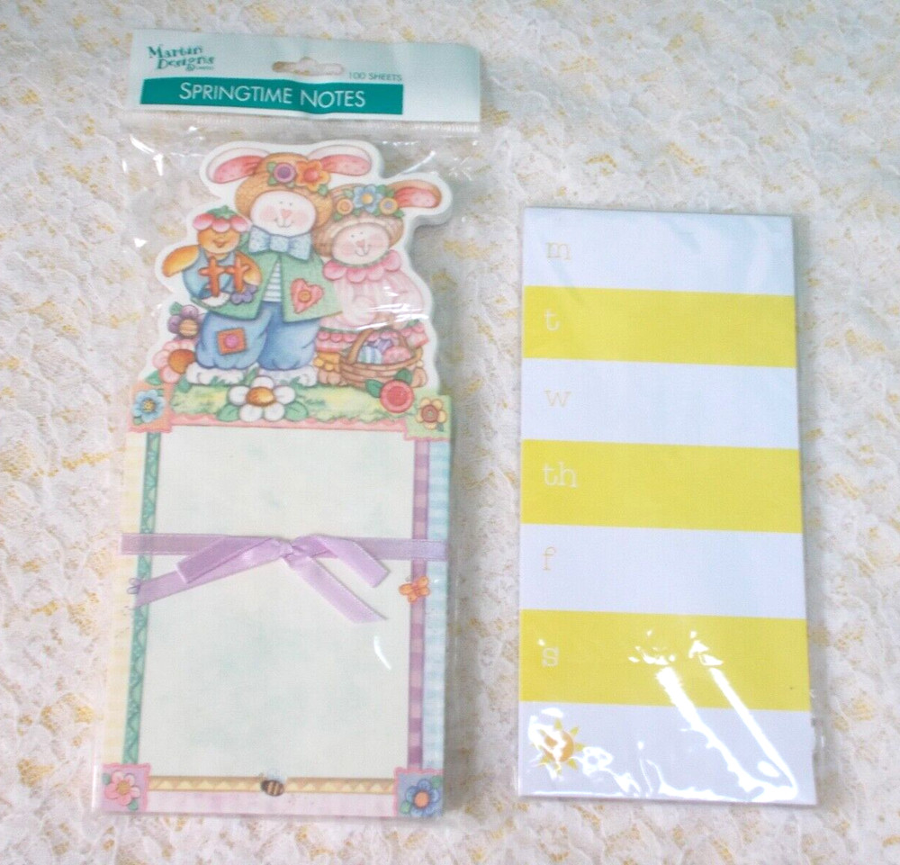 New! Sealed! Cute! Martin Designs"Springtime Notes" & Note/List Pad