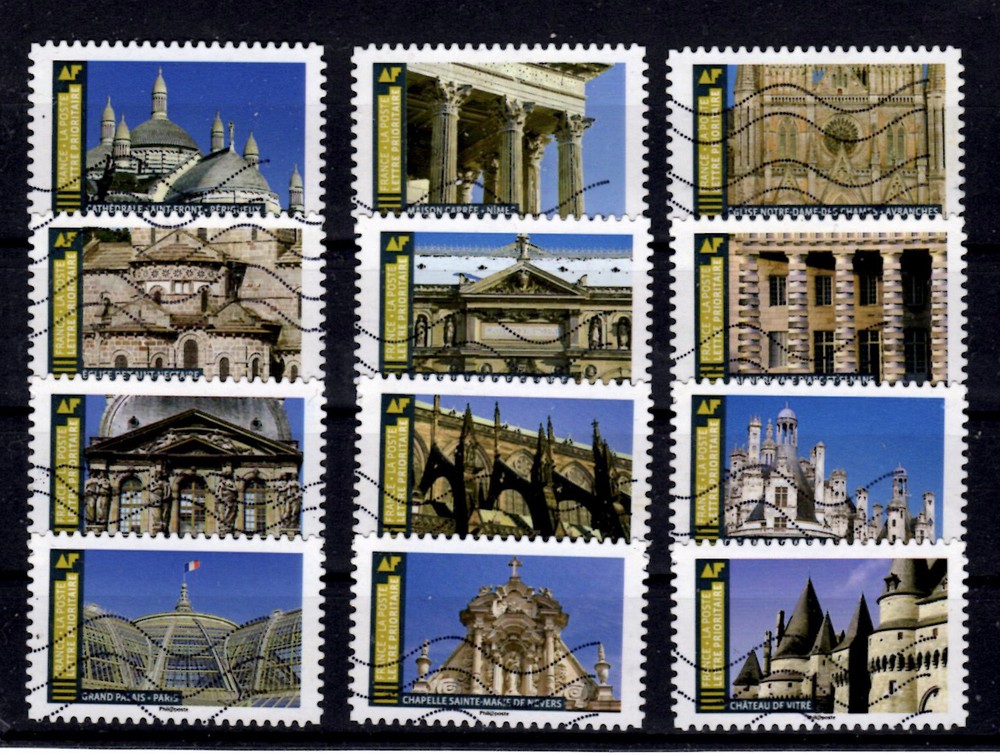 France, Architectural Styles 2019, Complete Set, Y&T 1671 - 1682. See Scan.