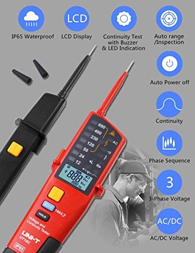 Voltage Tester, Voltage and Continuity Tester with AC/DC Detection, Volt Meter