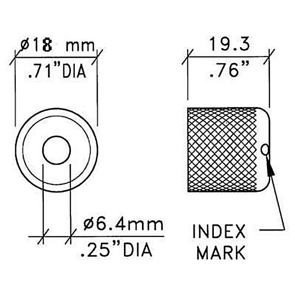Penn-Elcom Z408116 Dome Amplifier Knob Chrome