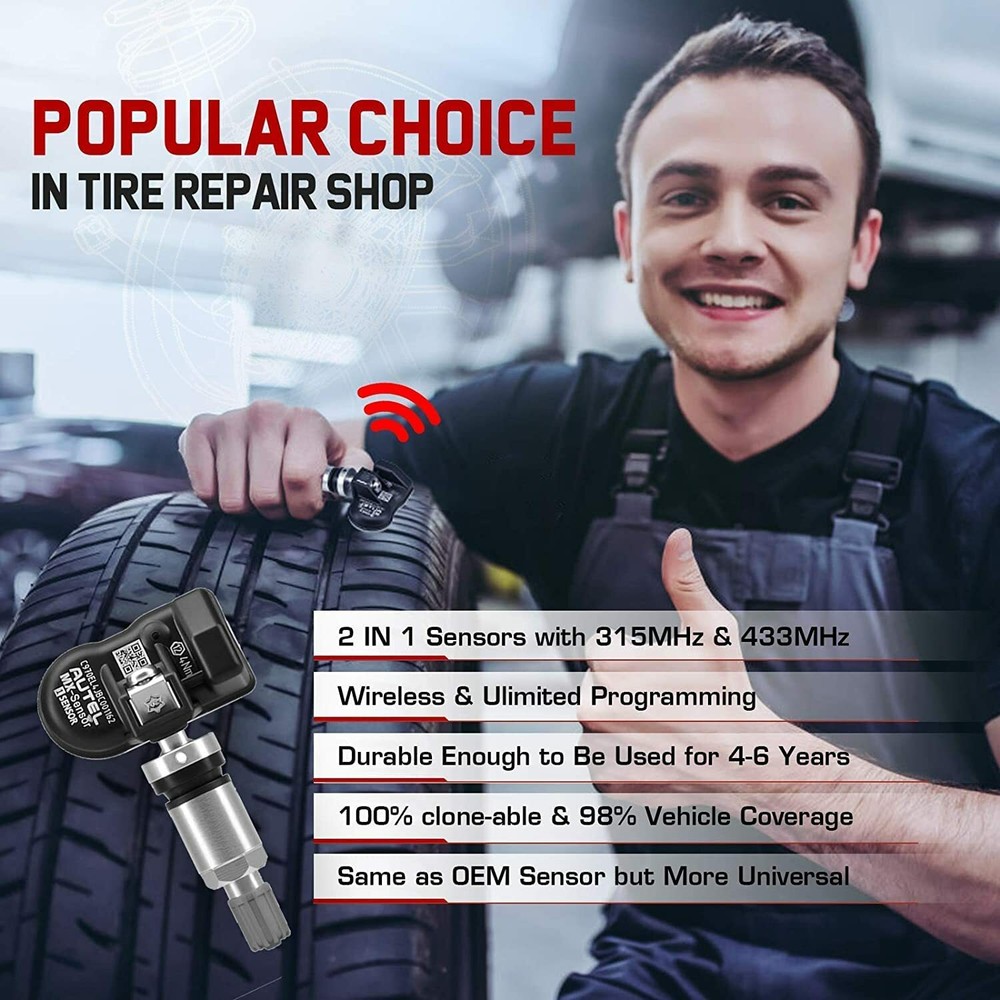 Autel MaxiTPMS TS508WF TPMS Programming Scanner Tool+ 4PCS TPMS MX-Sensor Metal