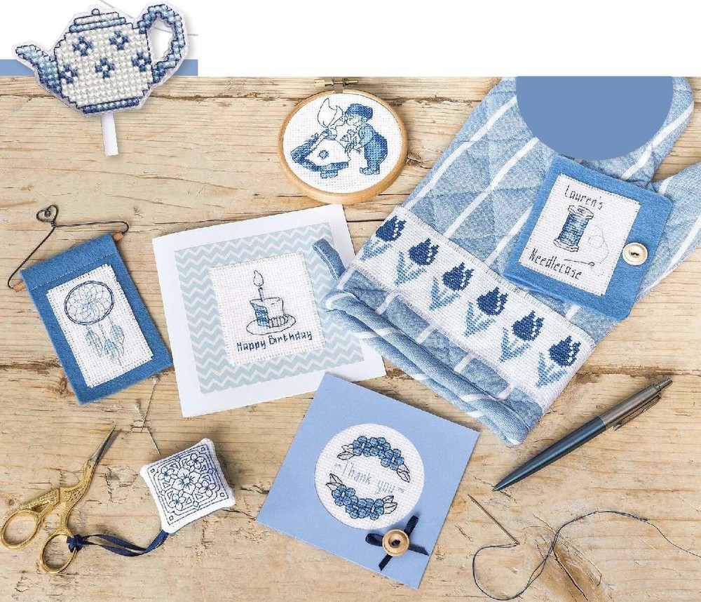BLUE & WHITE STYLE 42 MOTIFS  CROSS STITCH  PATTERN ONLY    EQ - RQA