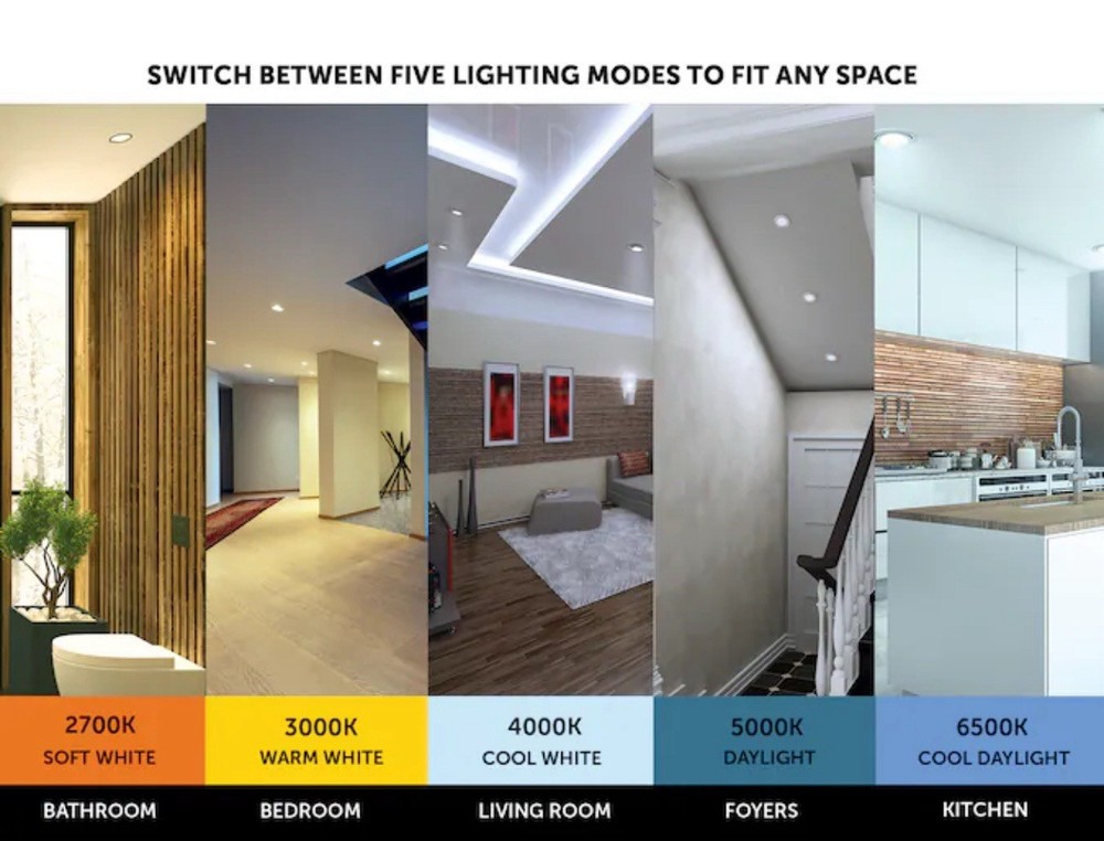 Utilitech Retrofit Kit White 4-in 650 -Lumens Switchable LED, Downlight 6 -Pack.