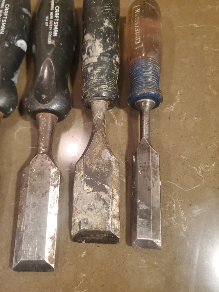 Vintage Craftsman Wood Chisel Lot