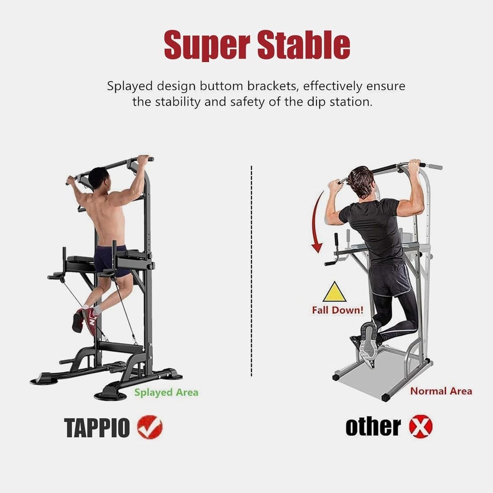 Tappio Power Tower Pull Up Bar for Home Gym, Multi Functional Pull Up Bar Stand