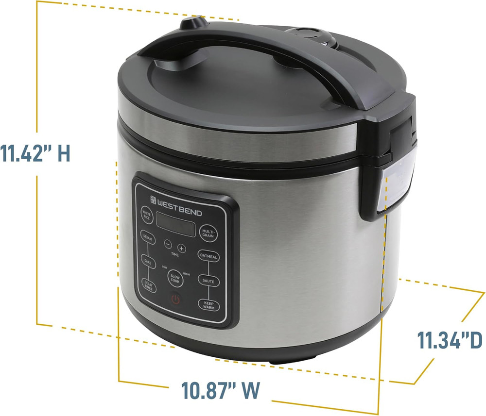 Rice & Grain Multi Cooker Programmable with 9 Preset Functions, Features Delay S