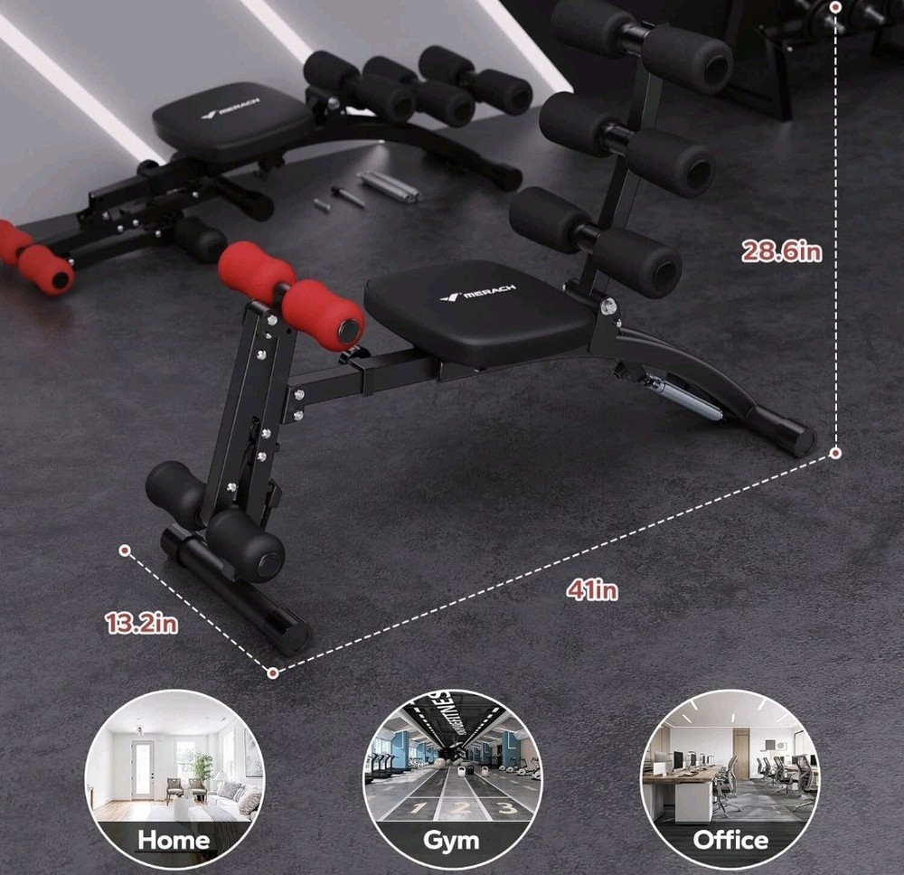 MERACH Multi-Functional Adjustable Ab Trainer Machine Workout Bench for Home Gym