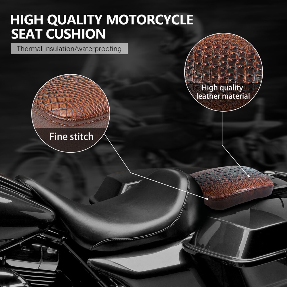 For Harley Motorcycle Pillion Passenger Pad Seat 8 Suction Cup Pad Rectangular