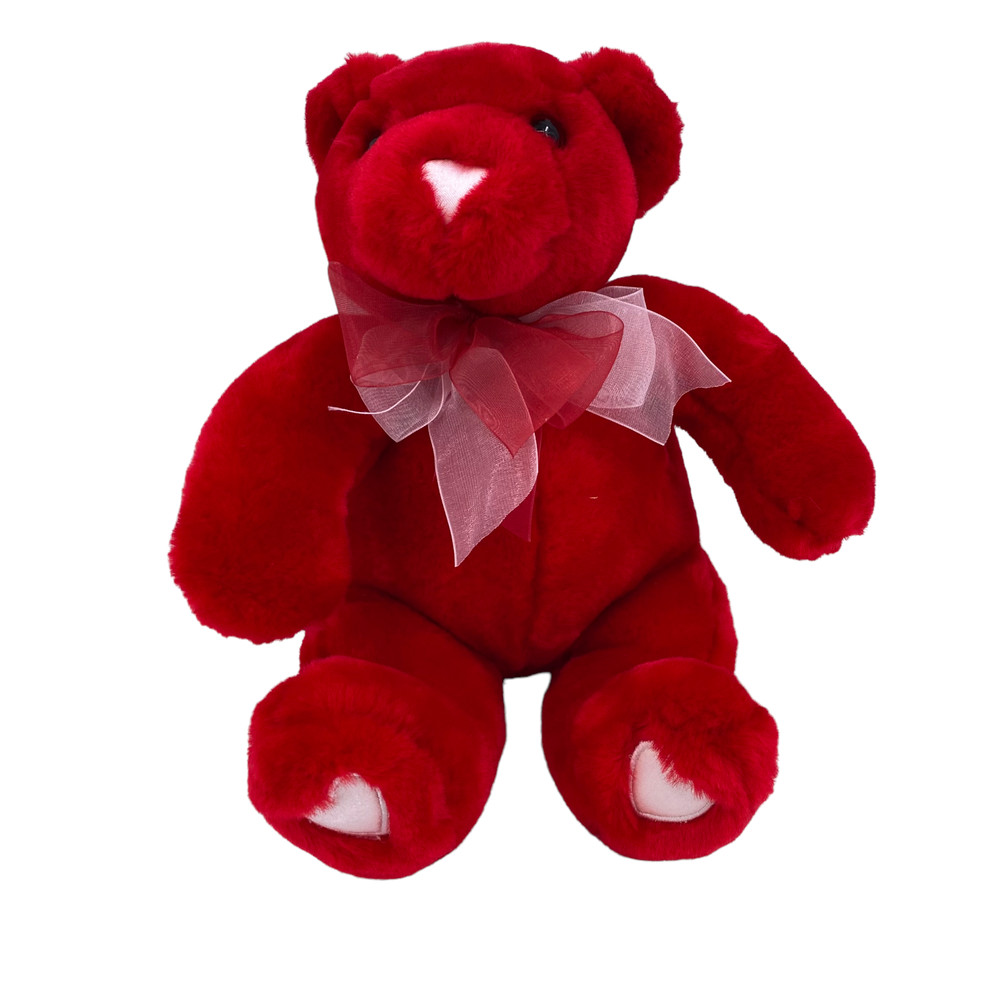 Commonwealth Teddy Bear Red Plush Stuffed Animal Softee Bear Hearts 2002 Vintage