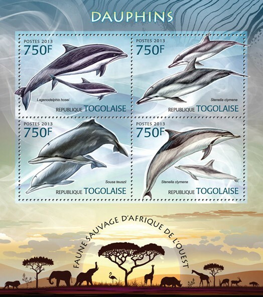 2013 TOGO  MNH. DOLPHINS   |   Y&T Code: 3120-3123  |  Michel Code: 4881-4884