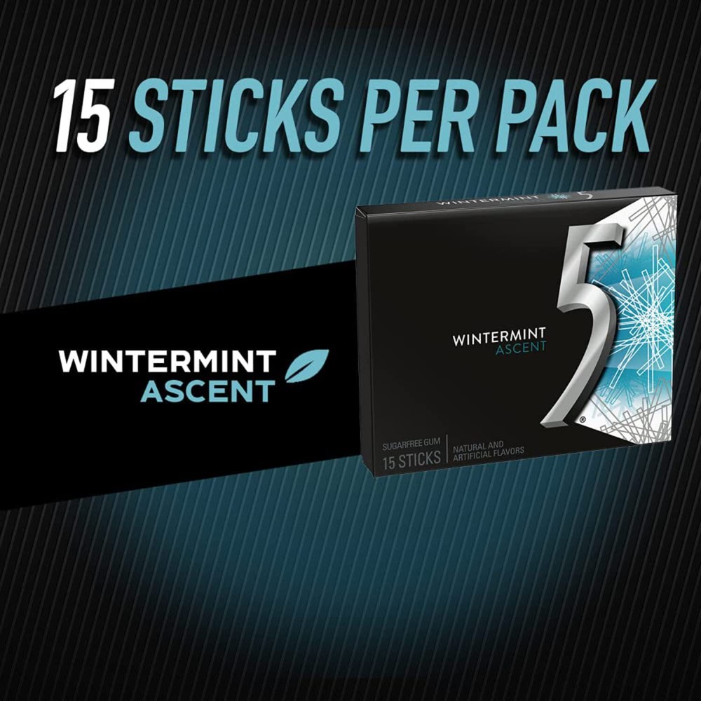 Wrigley's 5 Gum Wintermint Ascent, 10 Pack