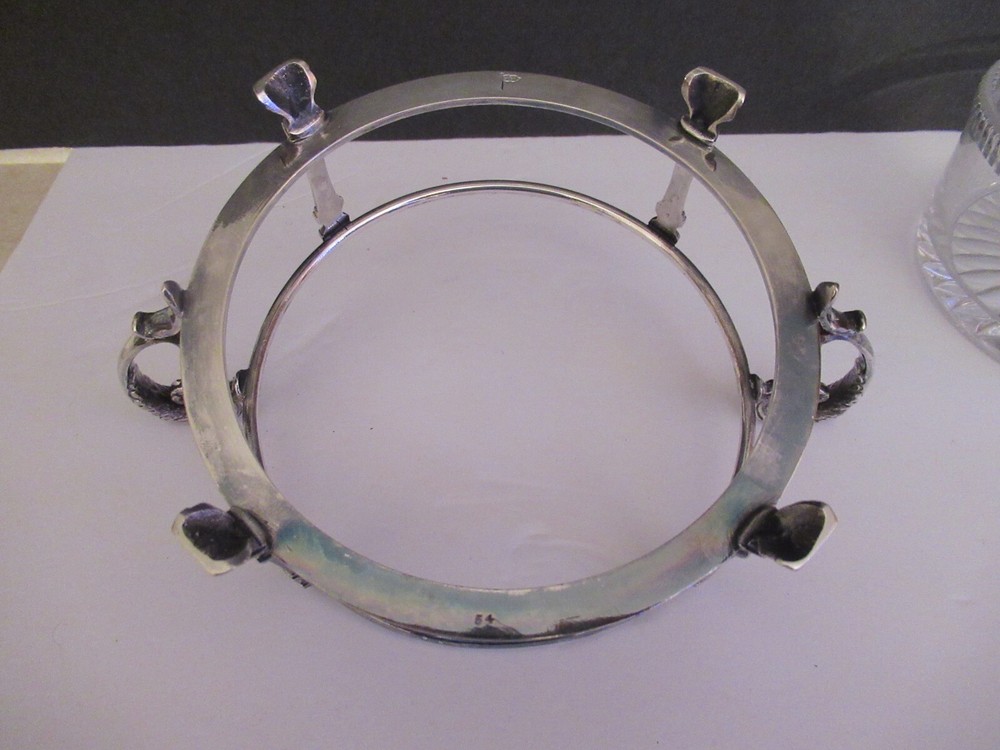 Antique Walker & Hall Silver Glass Compote Dish Bowl