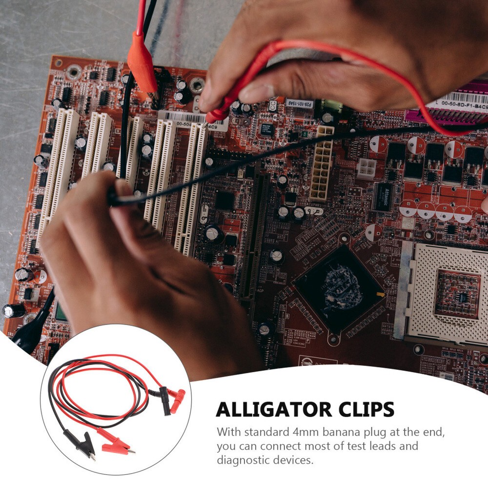 Volt Meter Leads Multimeter Cable Alligator Clips Testing Probe
