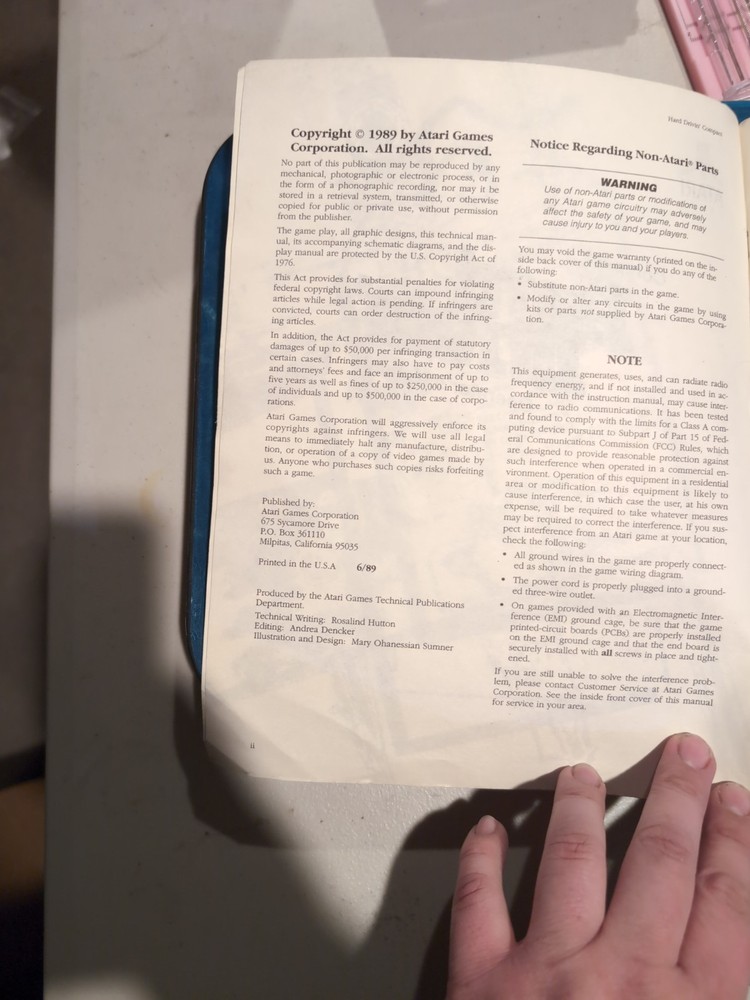 Hard Drivin Compact Operator Manual