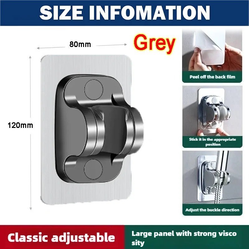 Adjustable Shower Head Holder Suction Cup Handheld Wall Mount Bathroom Bracket