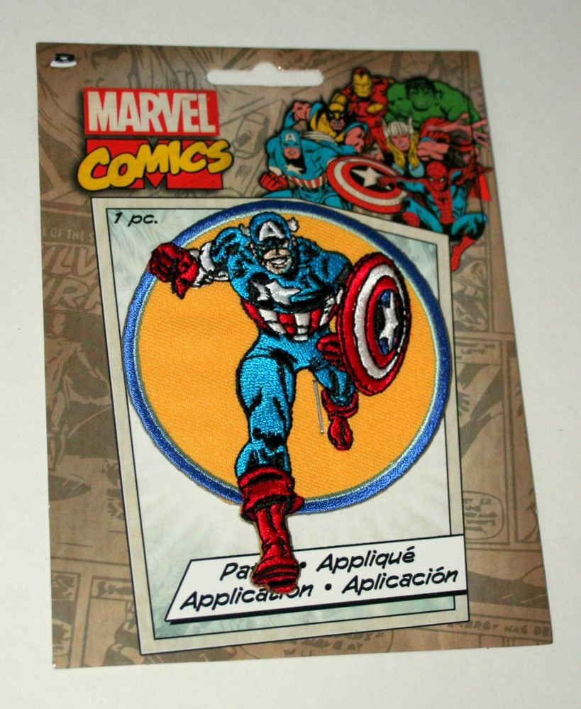 Official Marvel Comics Captain America Iron-On Cloth Jacket Patch New in Package